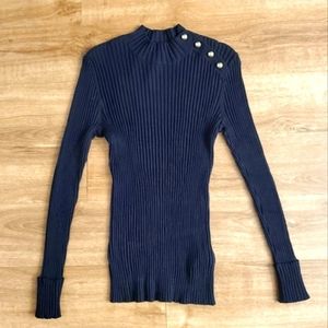 H&M Mock Neck  Sweater With Buttons Shoulder - Size Medium (NWT)